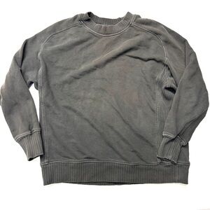 Aerie AE Charcoal Gray Crewneck Down-To-Earth Crew Sweatshirt American Eagle